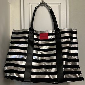 Victoria, secrets, black and silver tote bag